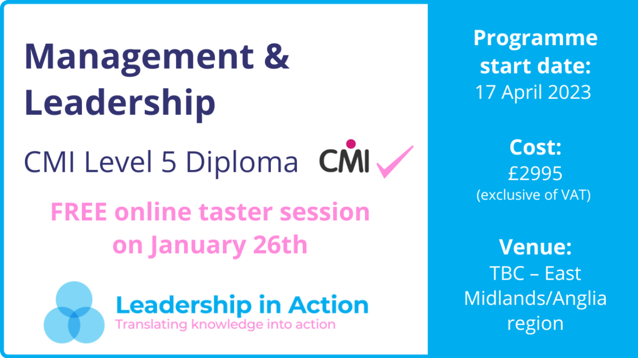 Level 5 CMI management and leadership training